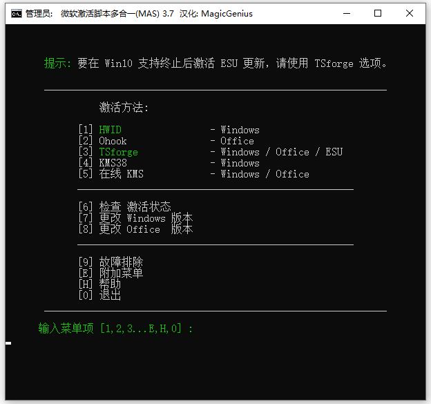 MAS激活工具主界面