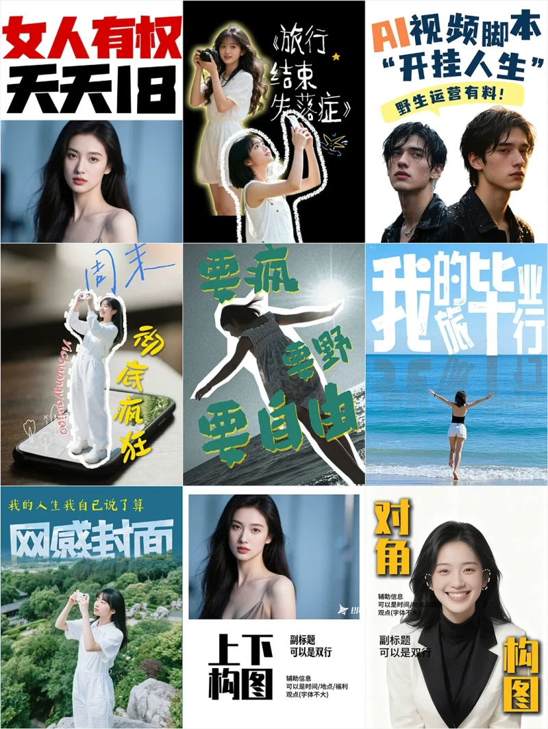 剪映封面模板展示